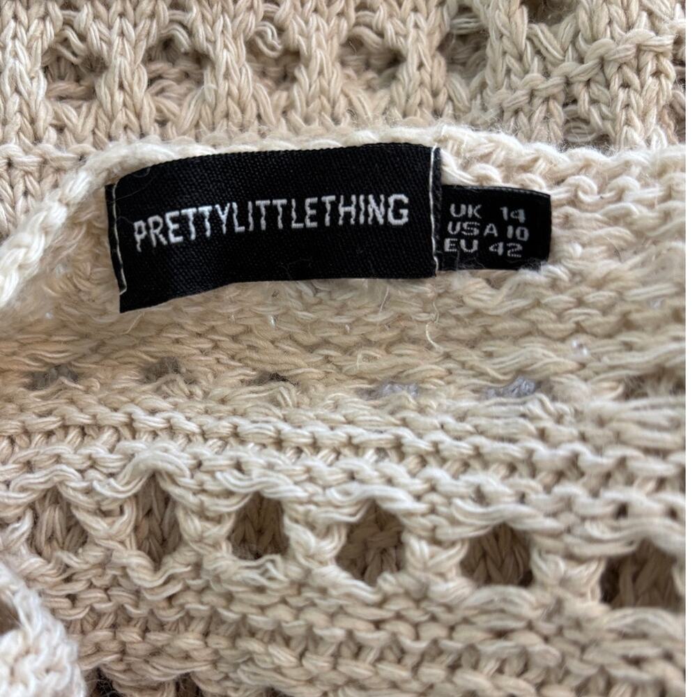 PrettyLittleThing Stone Crochet Maxi Dress 10 - Picture 6 of 9